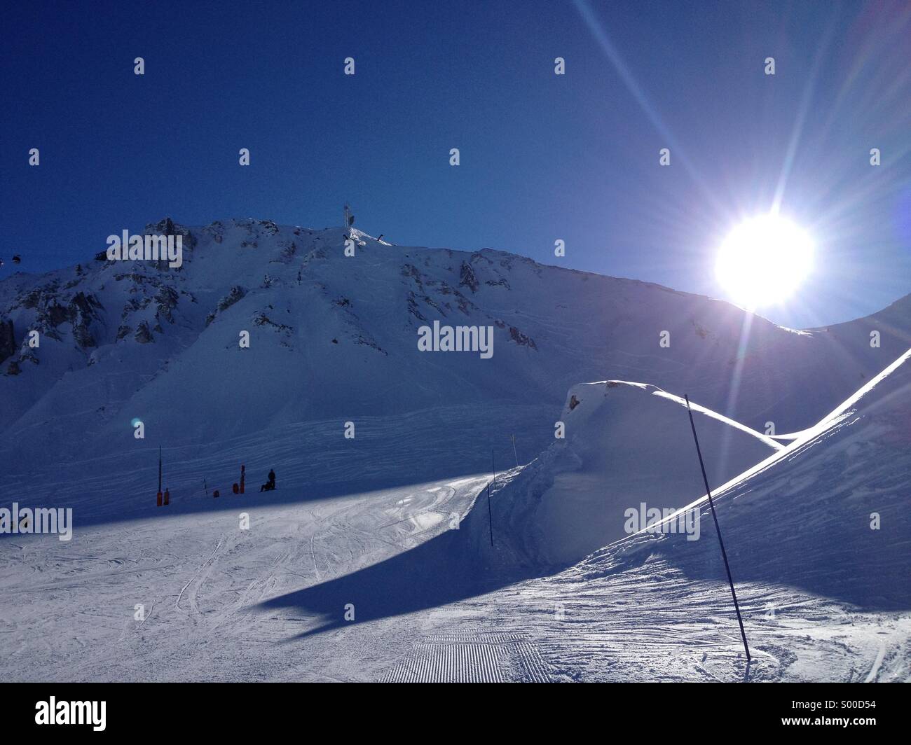 Skigebiet La Plange Frankreich Stockfoto