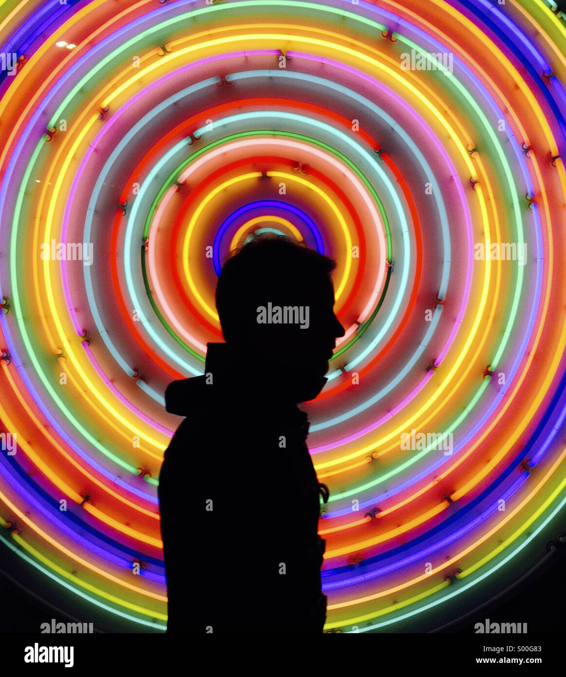 Kreisförmige neon Stockfoto