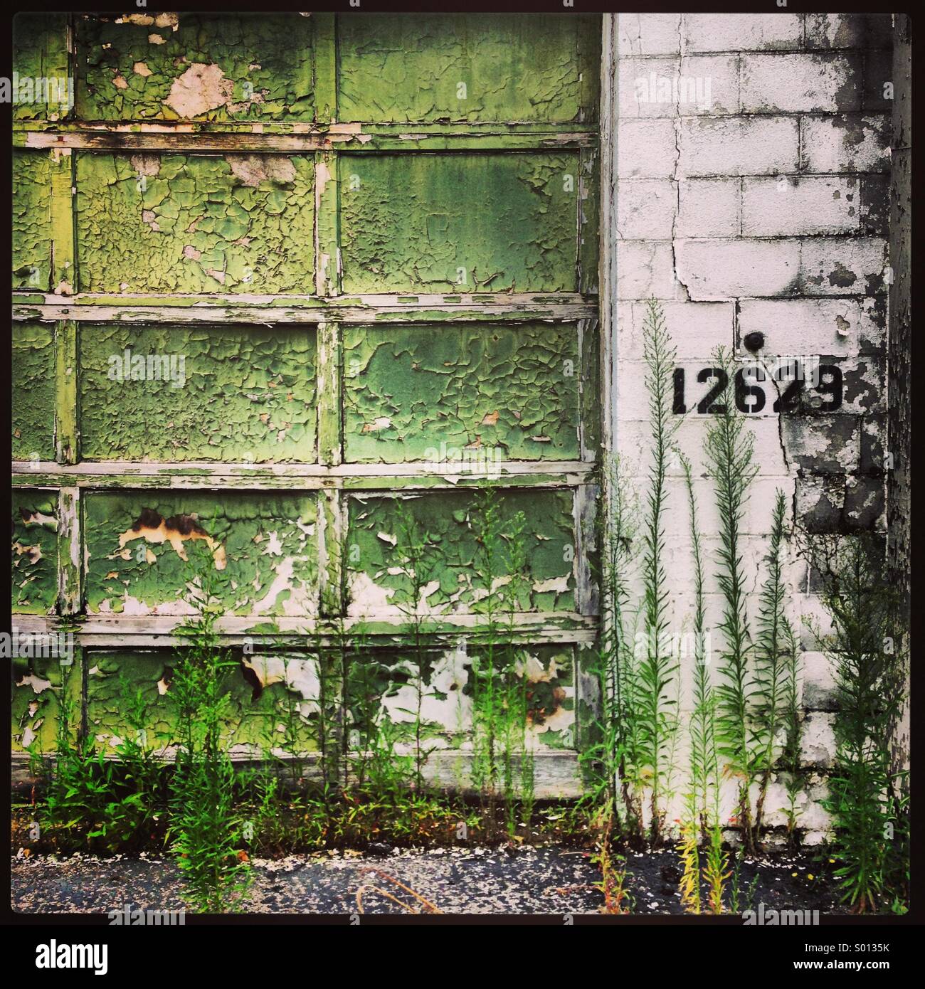 Alte Farbe peeling Gebäude. Stockfoto