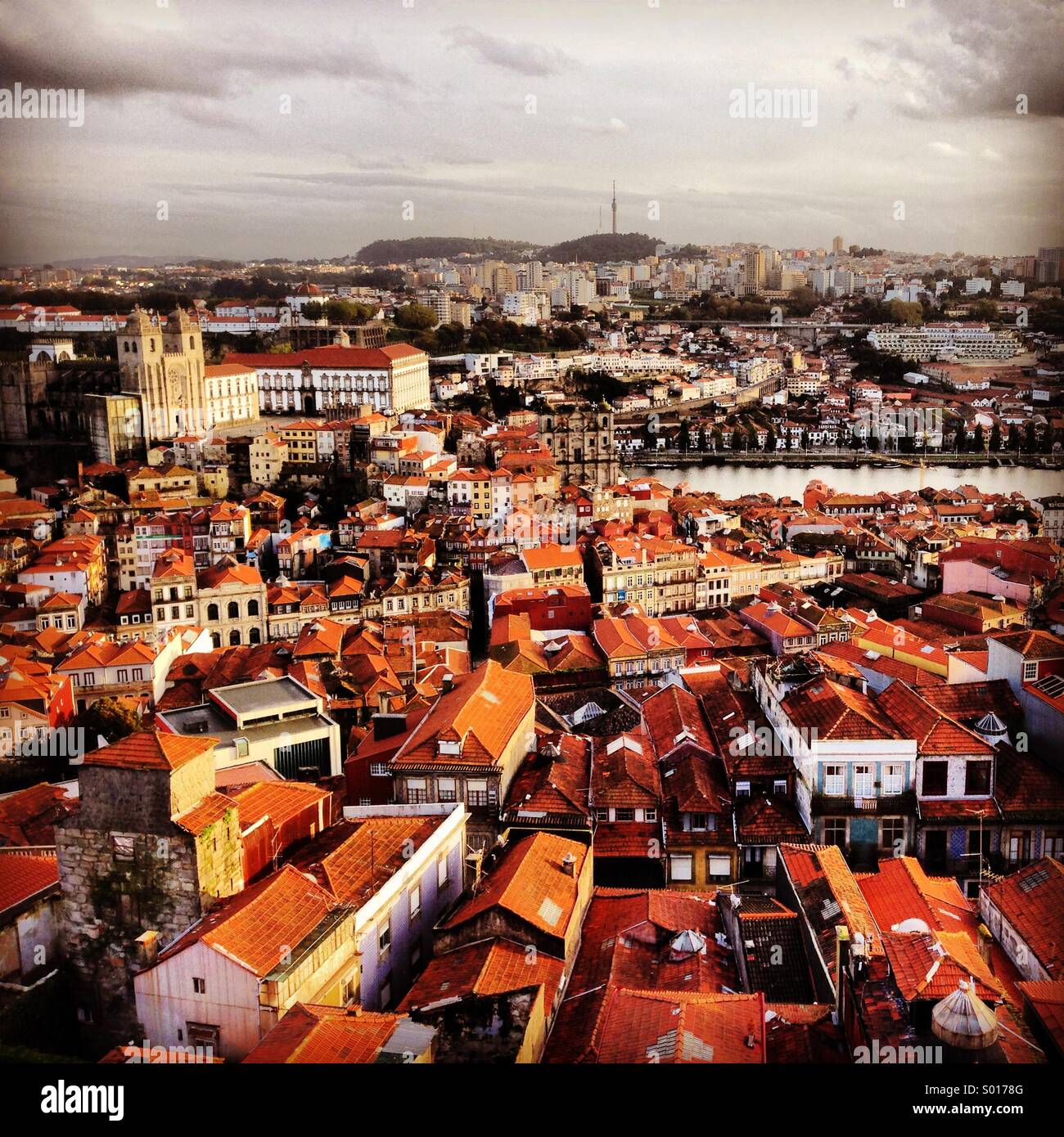 Blick auf die Stadt Porto, Portugal, - Smartphone-aufgenommenes Stockfoto