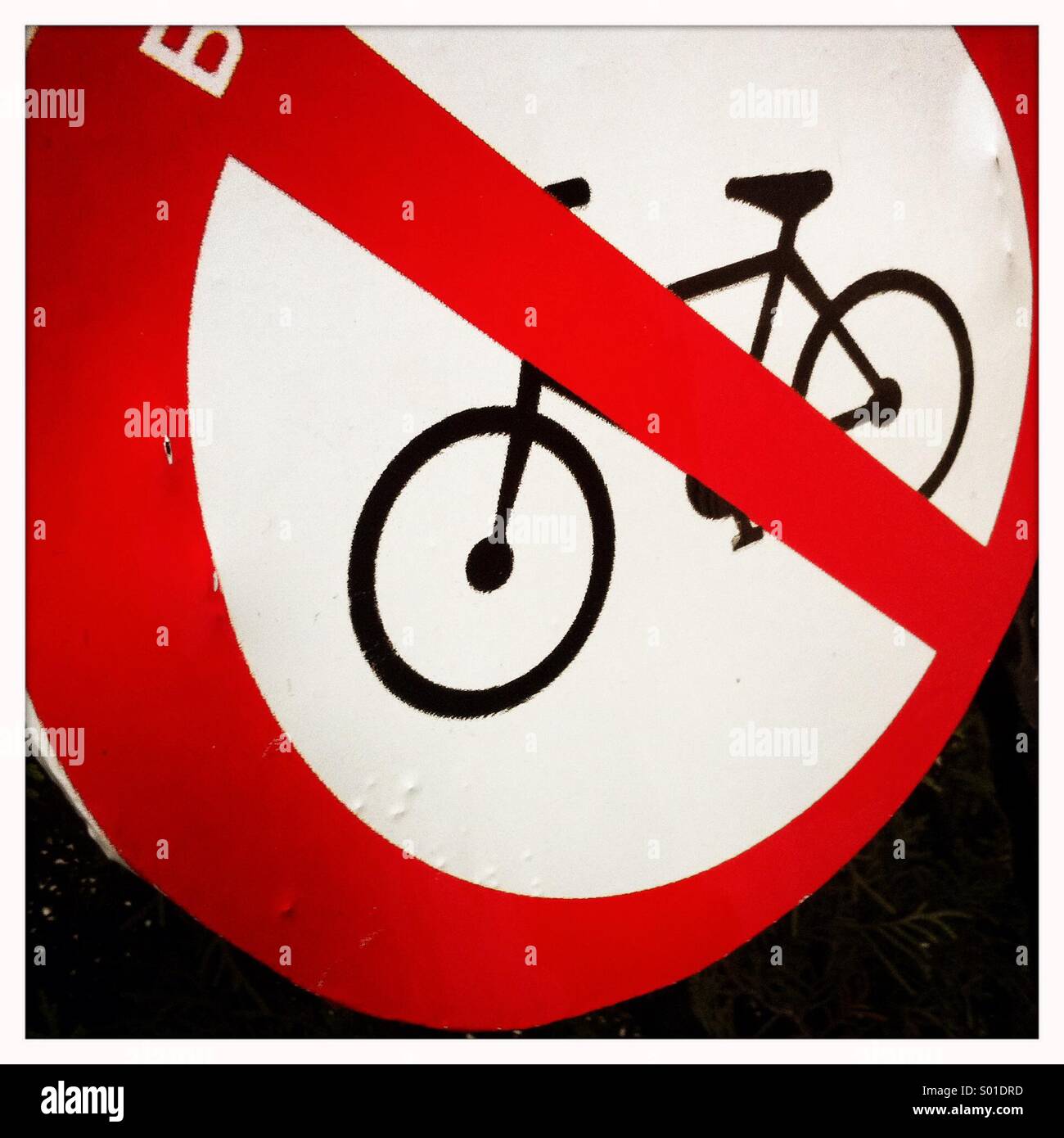 Kein Fahrrad-Zeichen Stockfoto