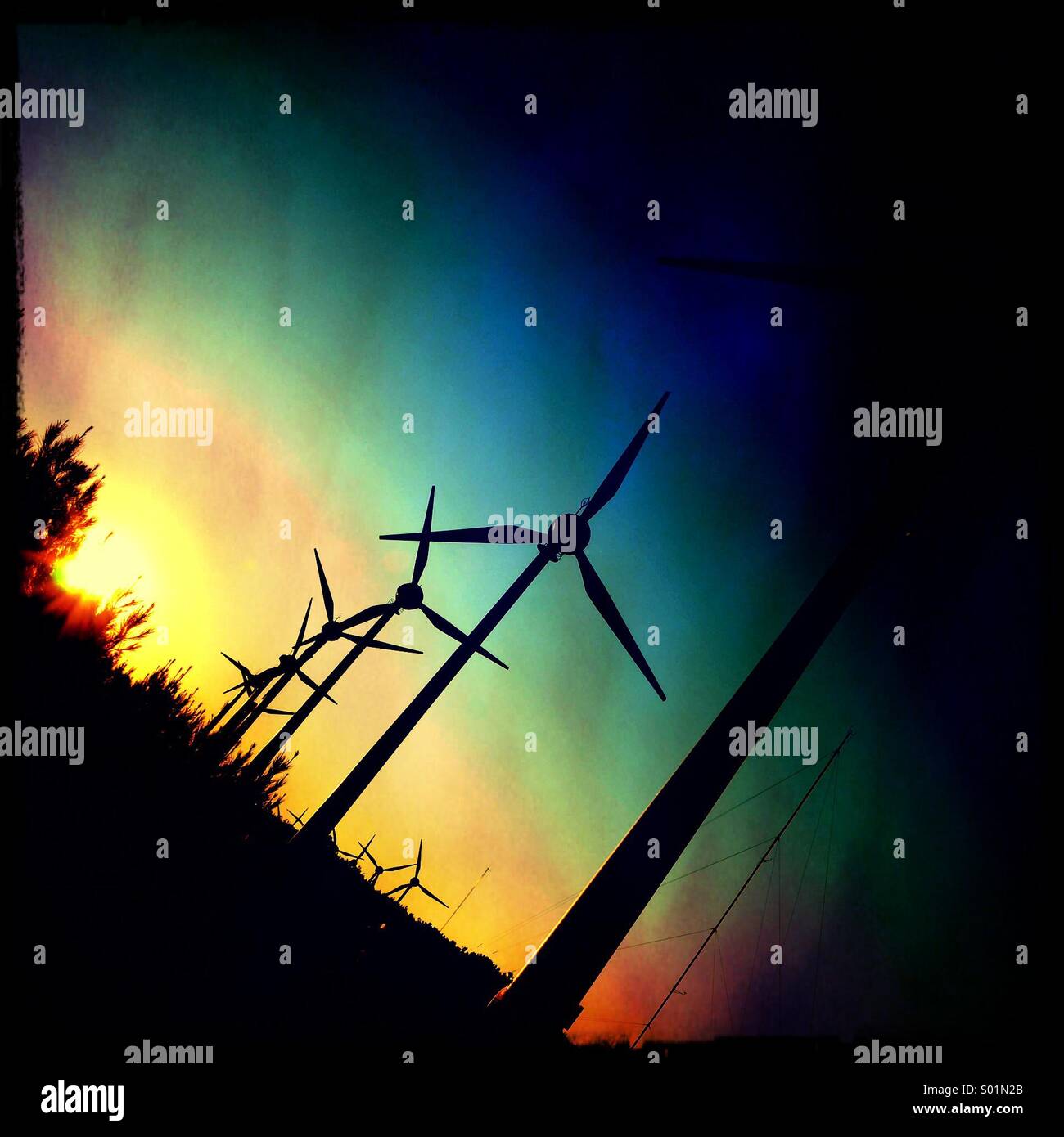 Windkraftanlagen Stockfoto