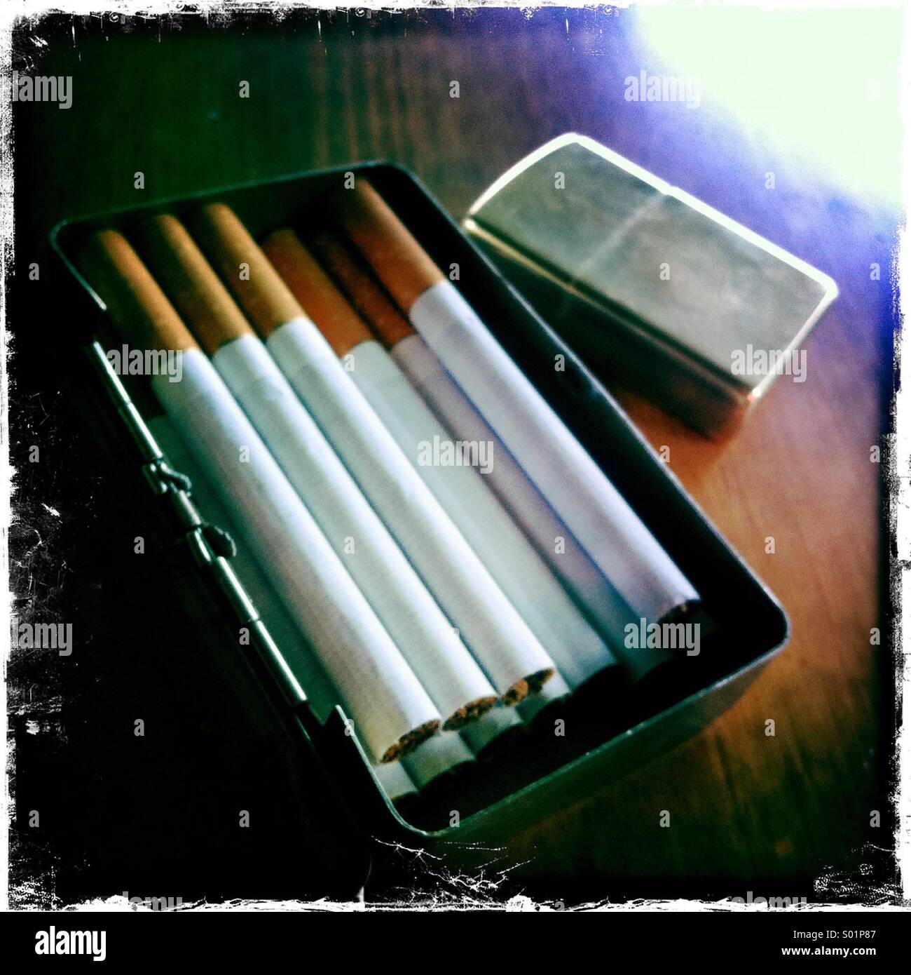 Zigaretten-Etui Stockfoto