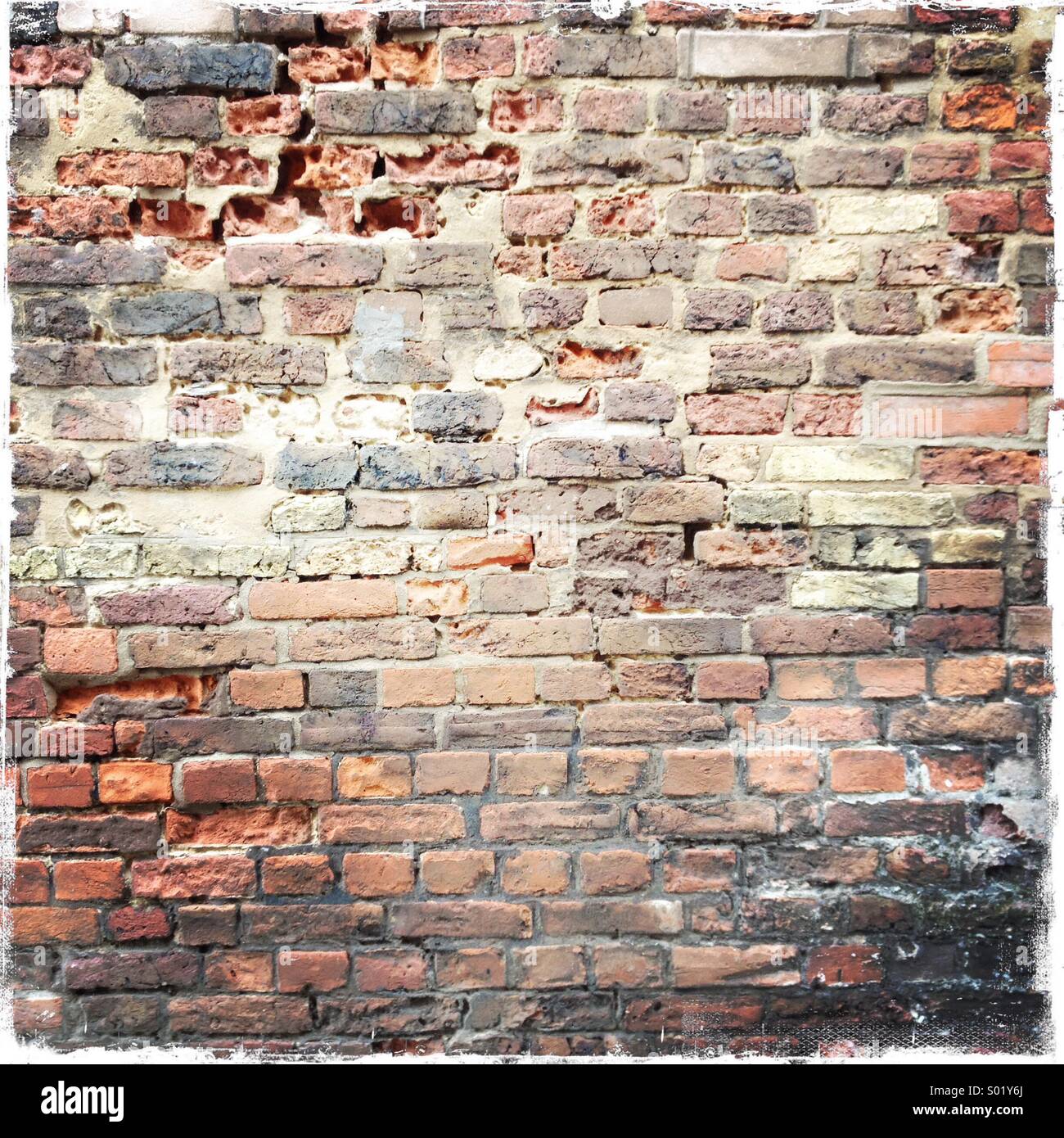 Alten verwitterten Mauer - Smartphone-aufgenommenes Stockfoto