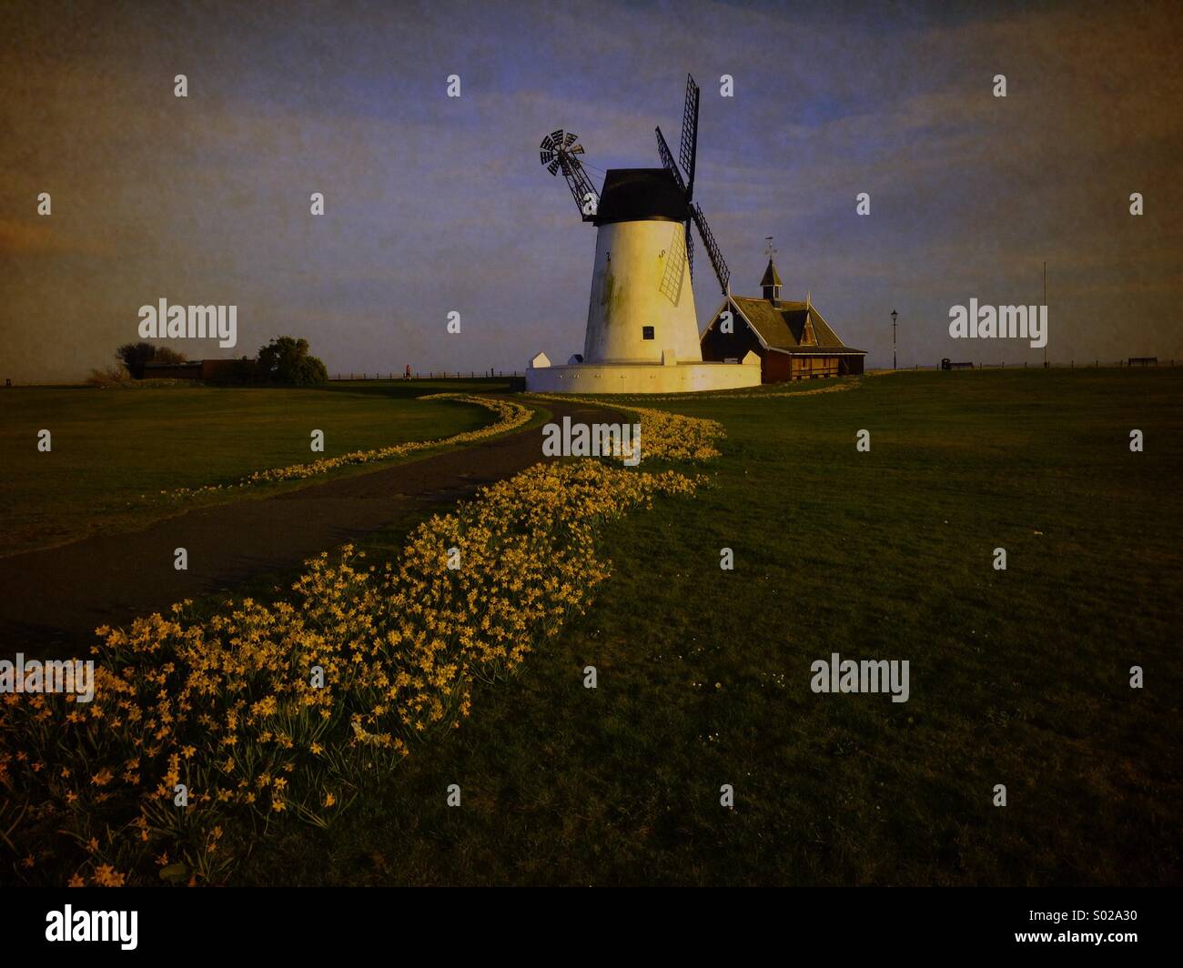 Lytham Windmühle im Frühjahr Stockfoto