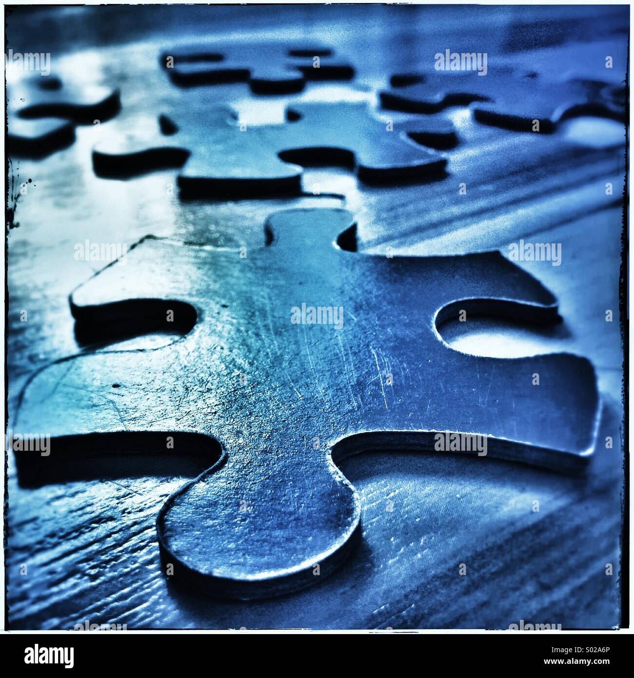 Jigsaw Puzzle-Teile - Smartphone-aufgenommenes Stockfoto