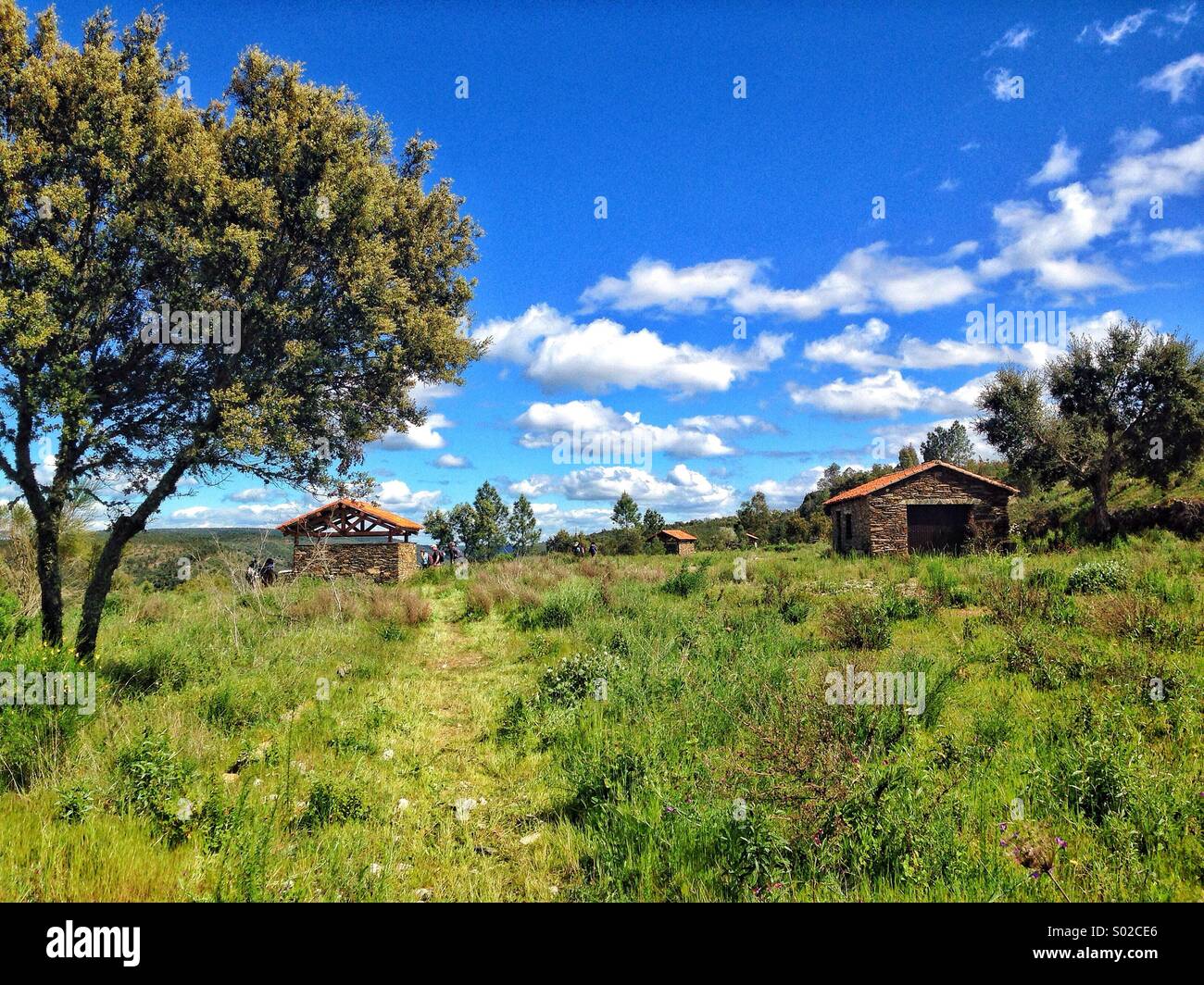 Straße bis zu den Wolken Stockfoto