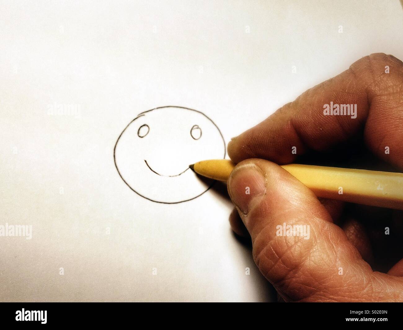 Smiley-Gesicht zeichnen Stockfoto