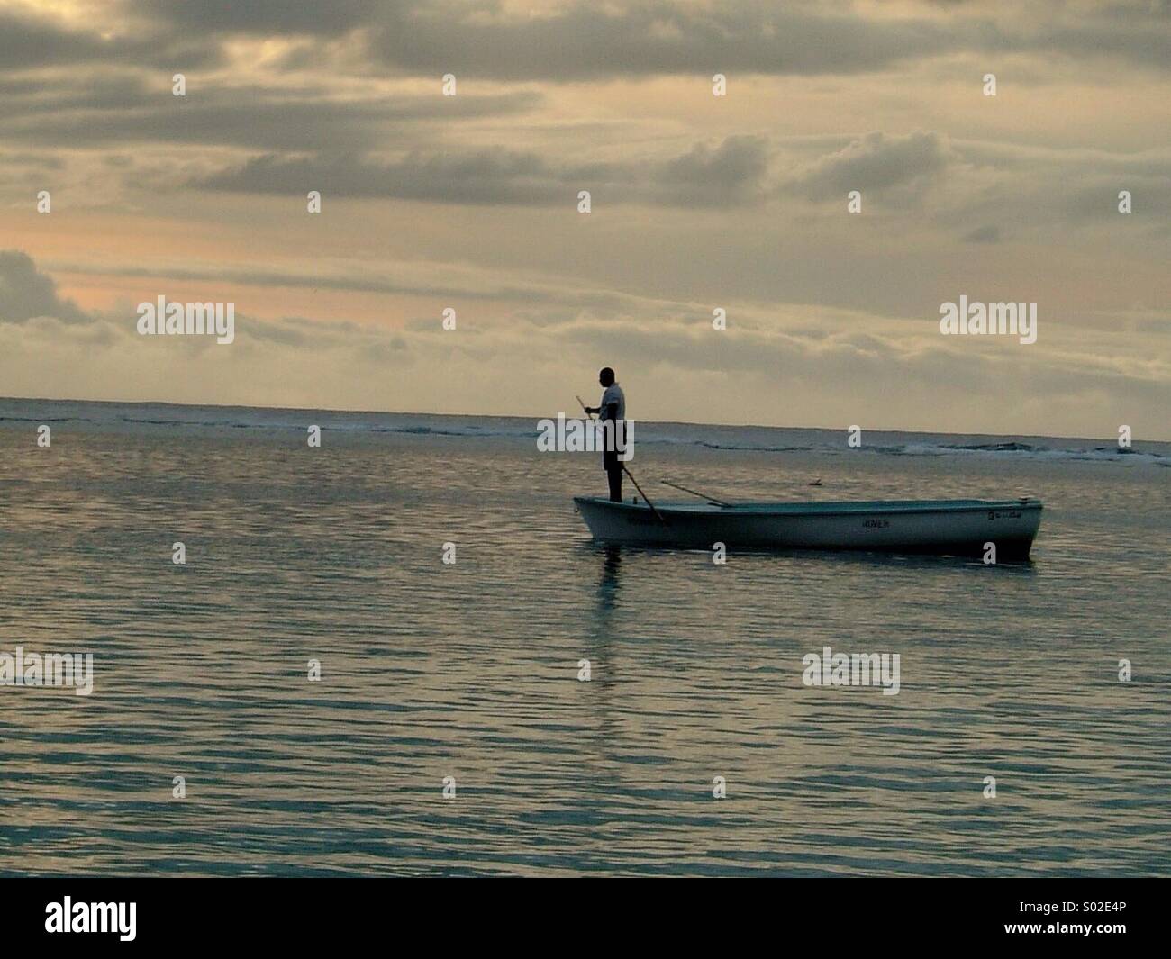 Lokale Fischer Mauritius - Smartphone-aufgenommenes Stockfoto