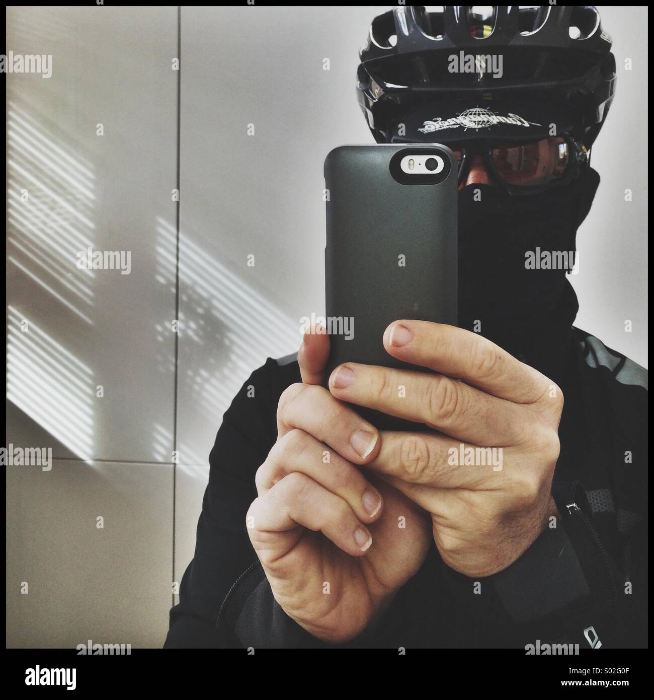 Fahrer-selfie Stockfoto