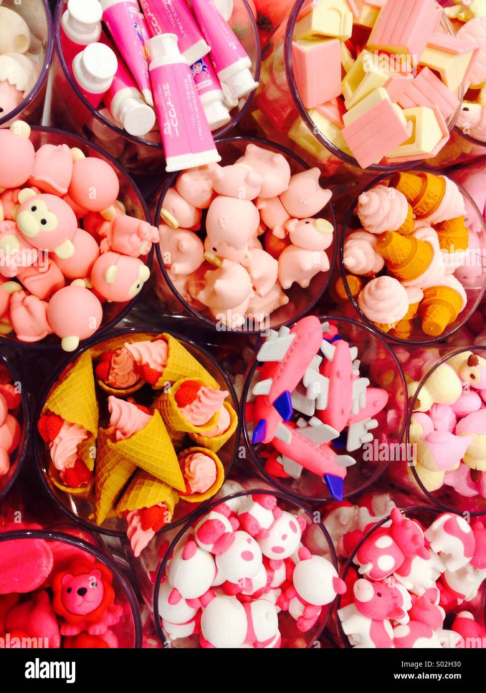 Rosa farbige Beläge mischen - Smartphone-aufgenommenes Stockfoto