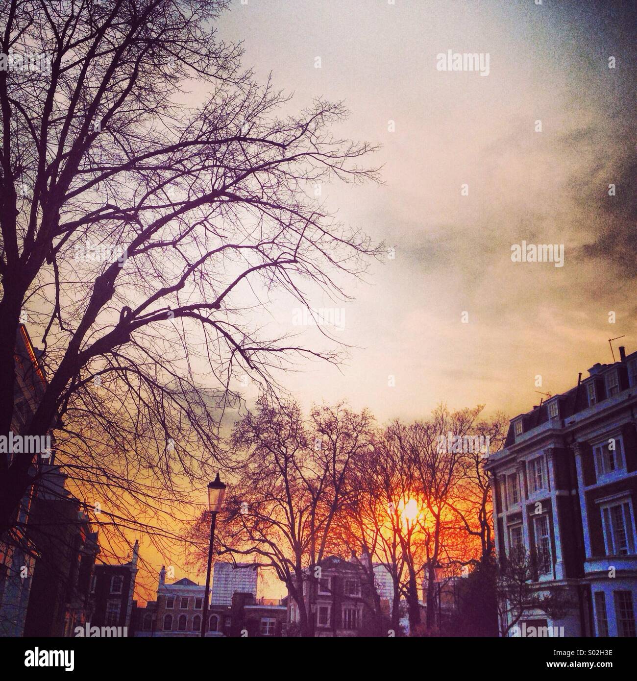 London-Sonnenuntergang Stockfoto