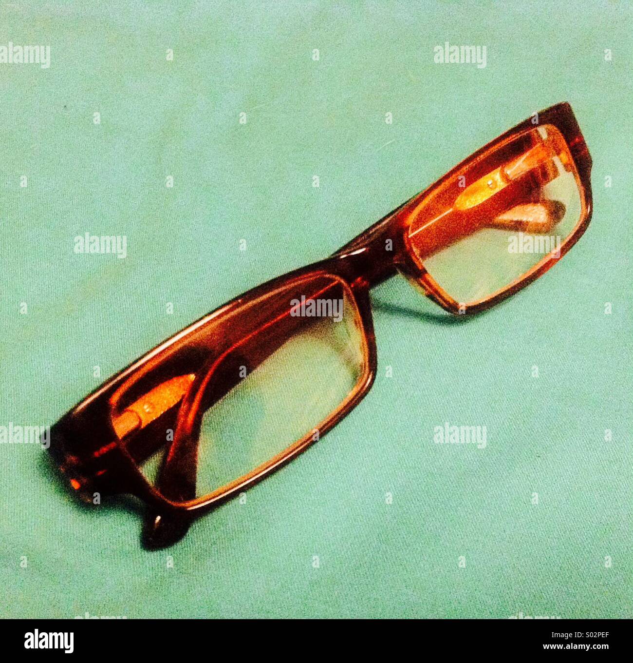 Braune Vintage Brille - Smartphone-aufgenommenes Stockfoto