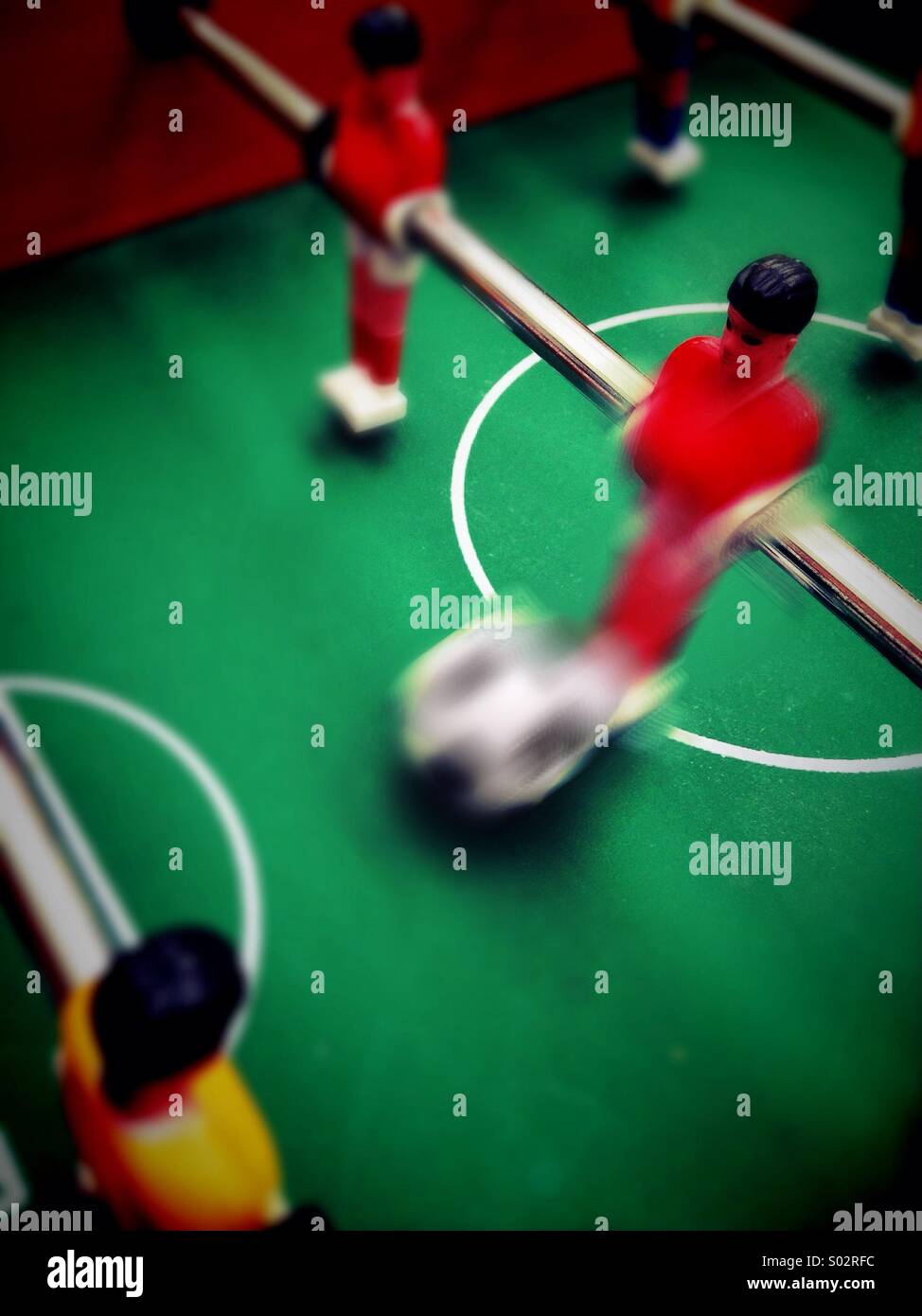 Tisch-Fußball-action Stockfoto