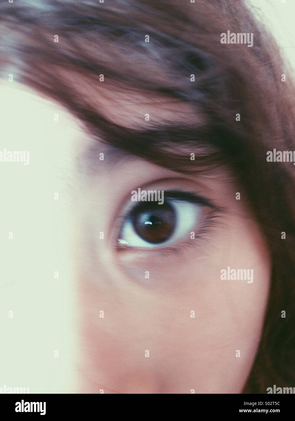 Halbes Gesicht und Augenpartie Stockfoto