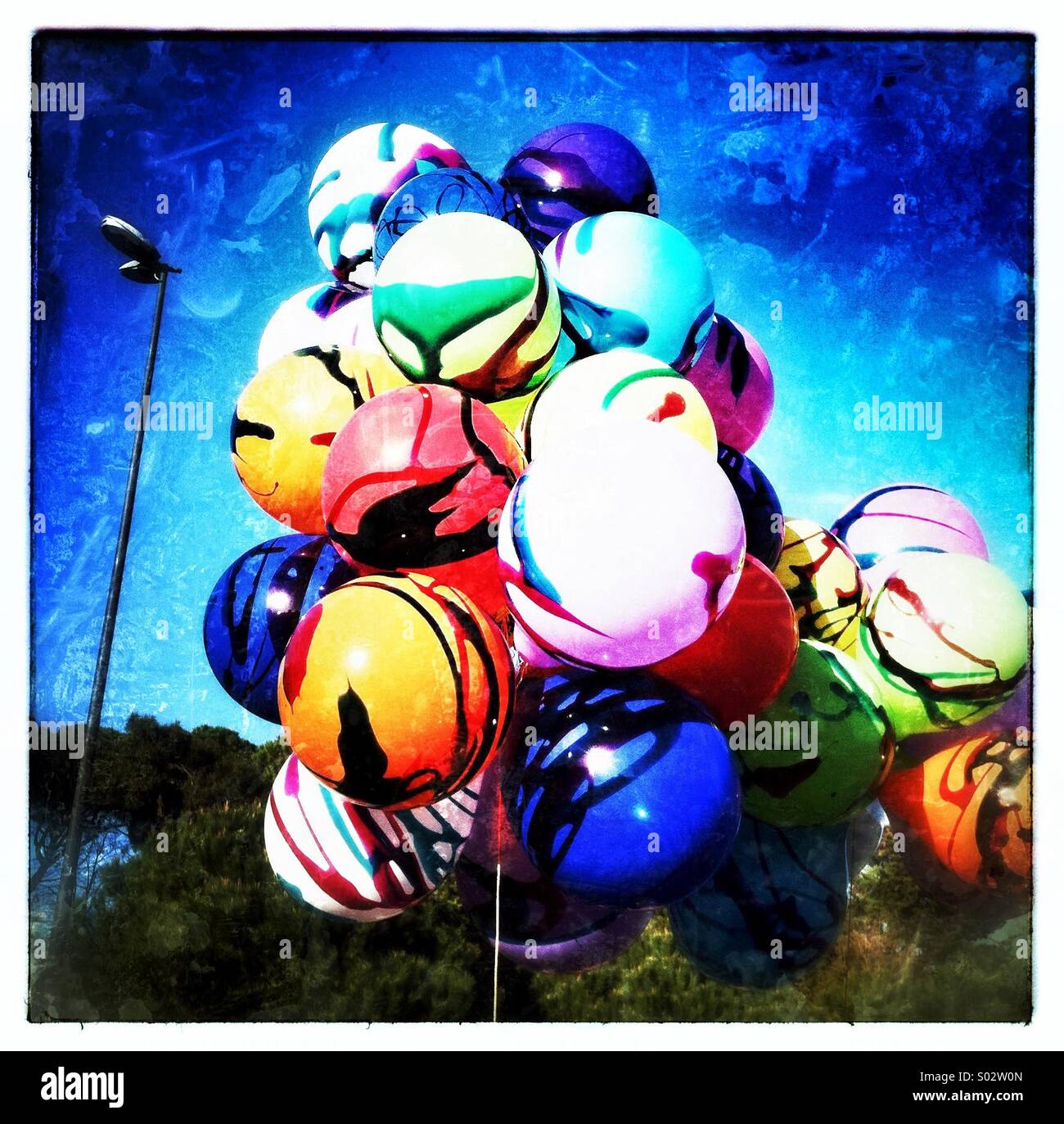 Farbenfrohe Luftballons Stockfoto