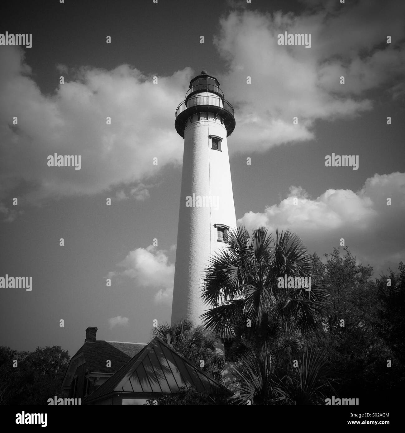 Leuchtturm in St. Simons Island, Georgia. - Smartphone-aufgenommenes Stockfoto