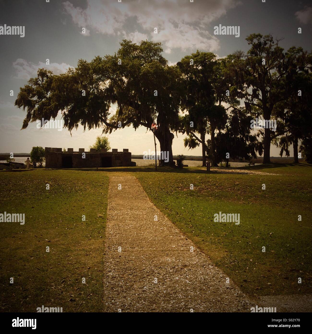Fort Frederica Nationalmonument, St. Simons Island, Georgia - Smartphone-aufgenommenes Stockfoto