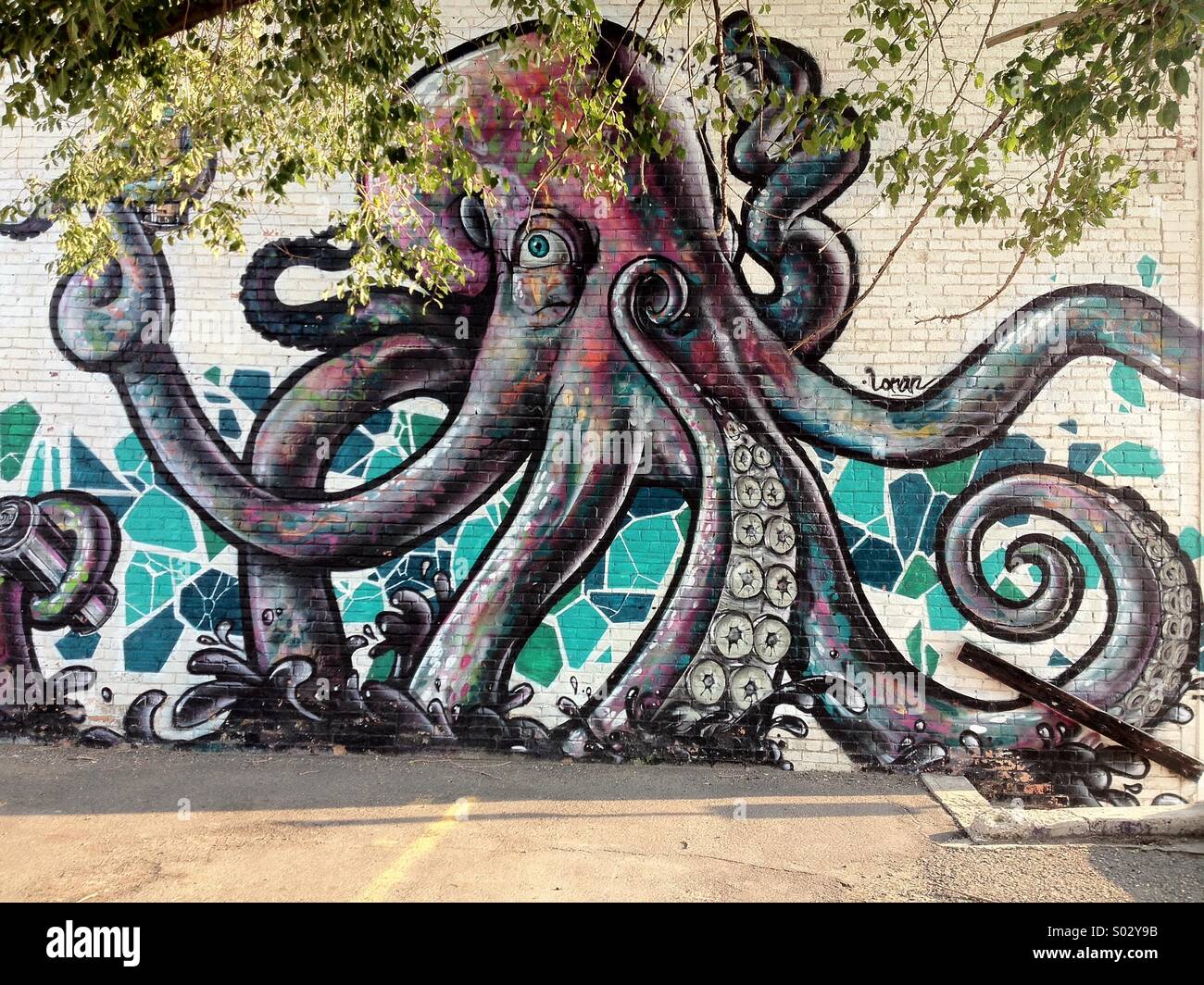 Oktopus-Graffiti Stockfoto