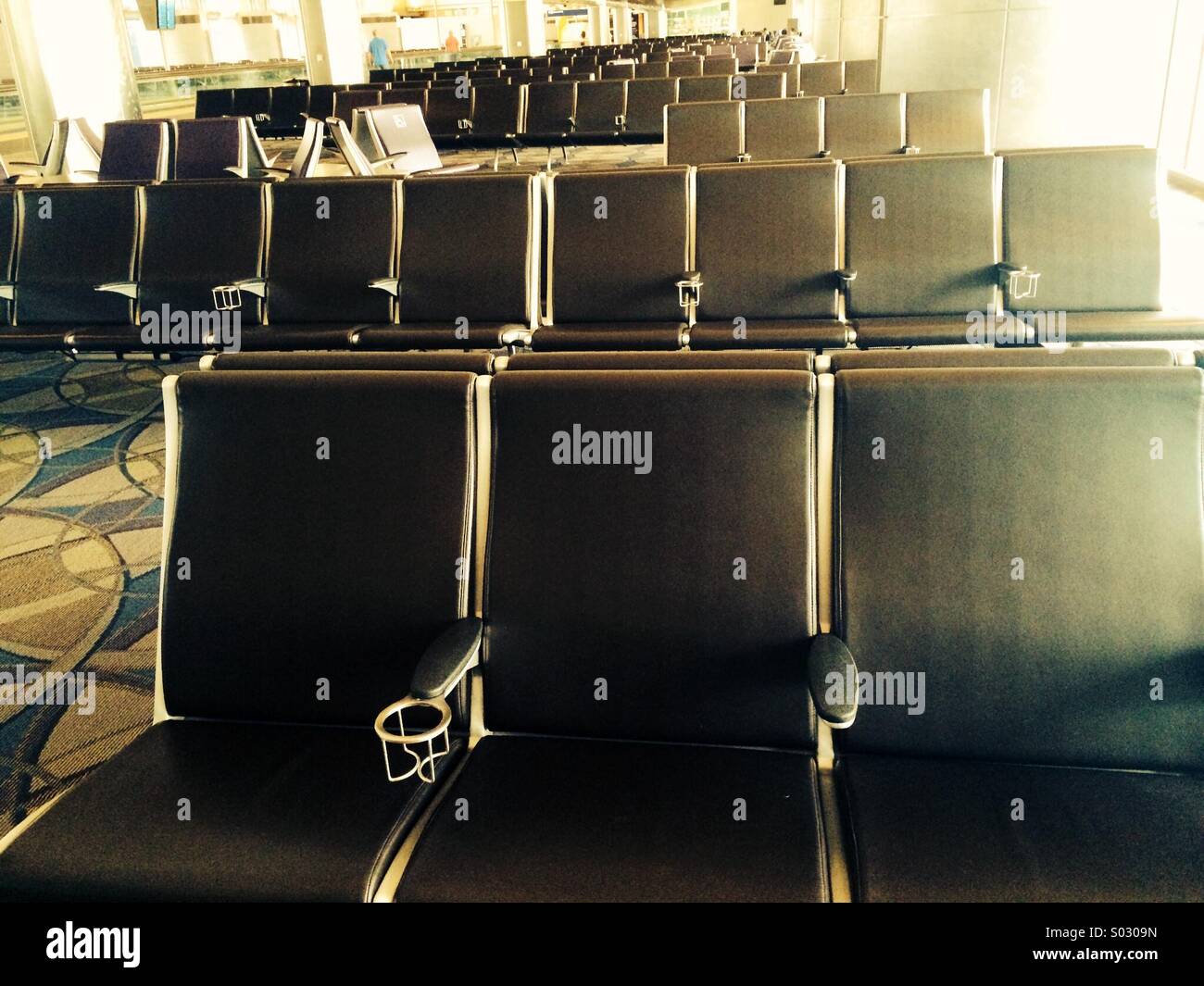 Sitzecke am Lax Flughafen Stockfoto