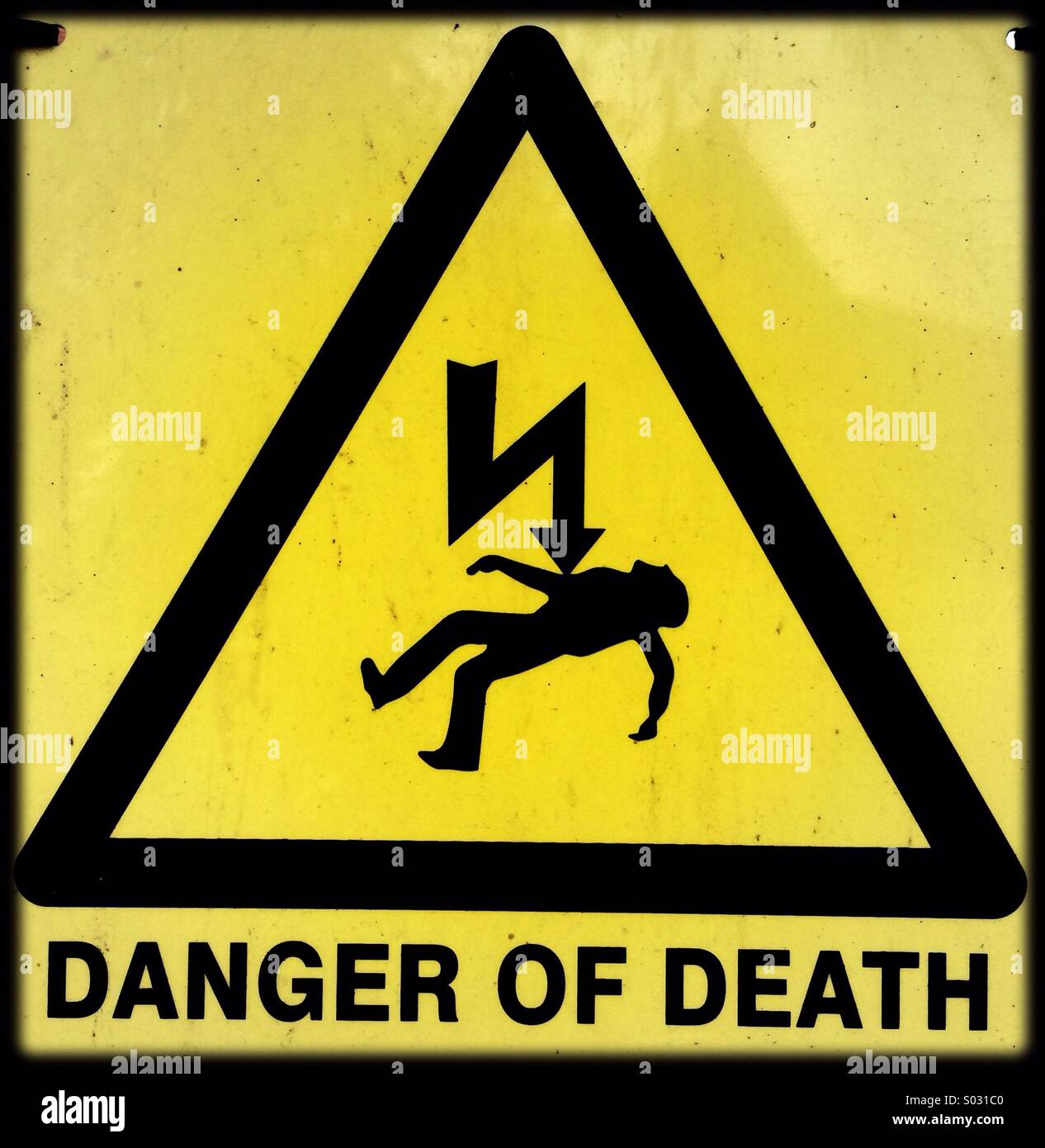 Gefahr des Todes Zeichen Stockfoto