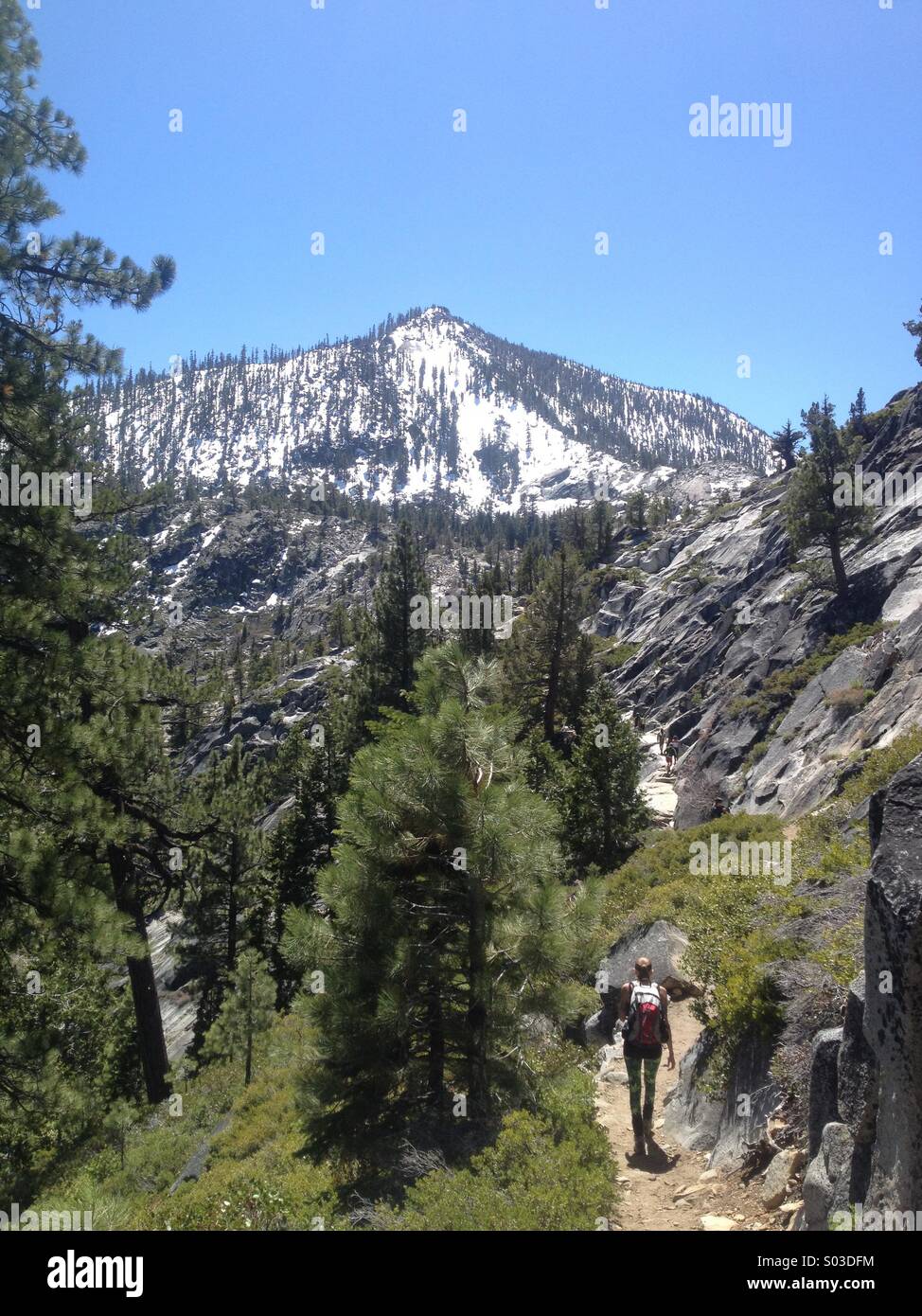 Wanderweg zur Kaskade fällt in Lake Tahoe, Kalifornien. Stockfoto