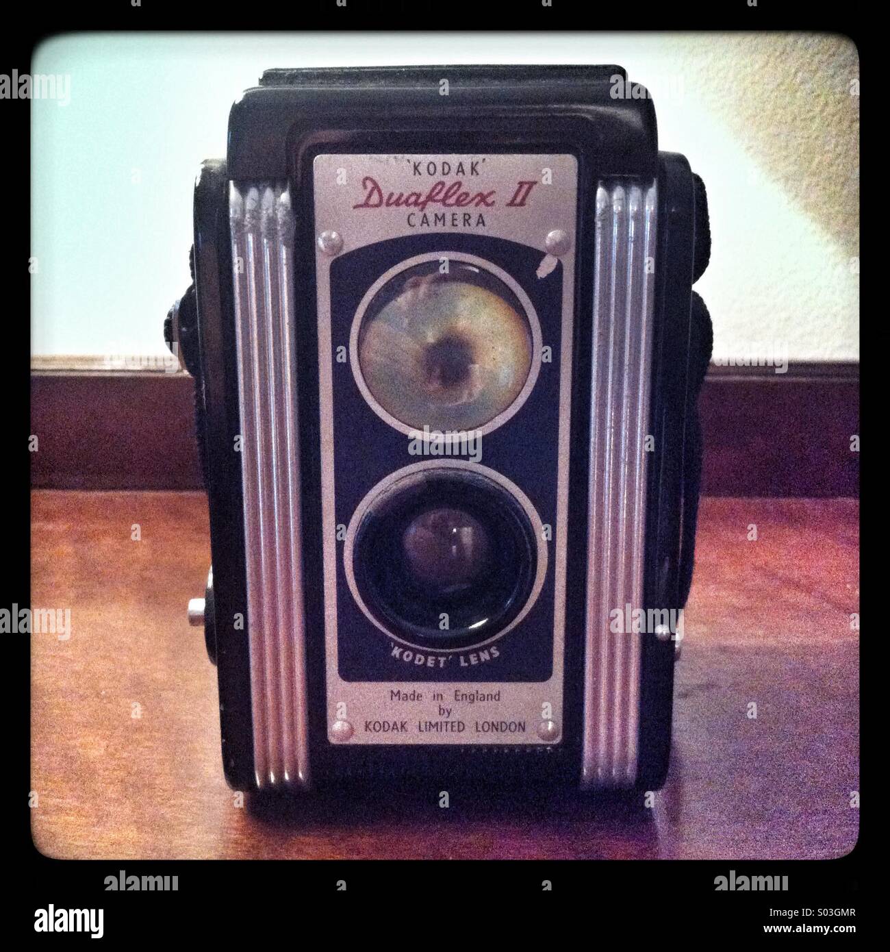 Kamera Kodak Duaflex II - Smartphone-aufgenommenes Stockfoto