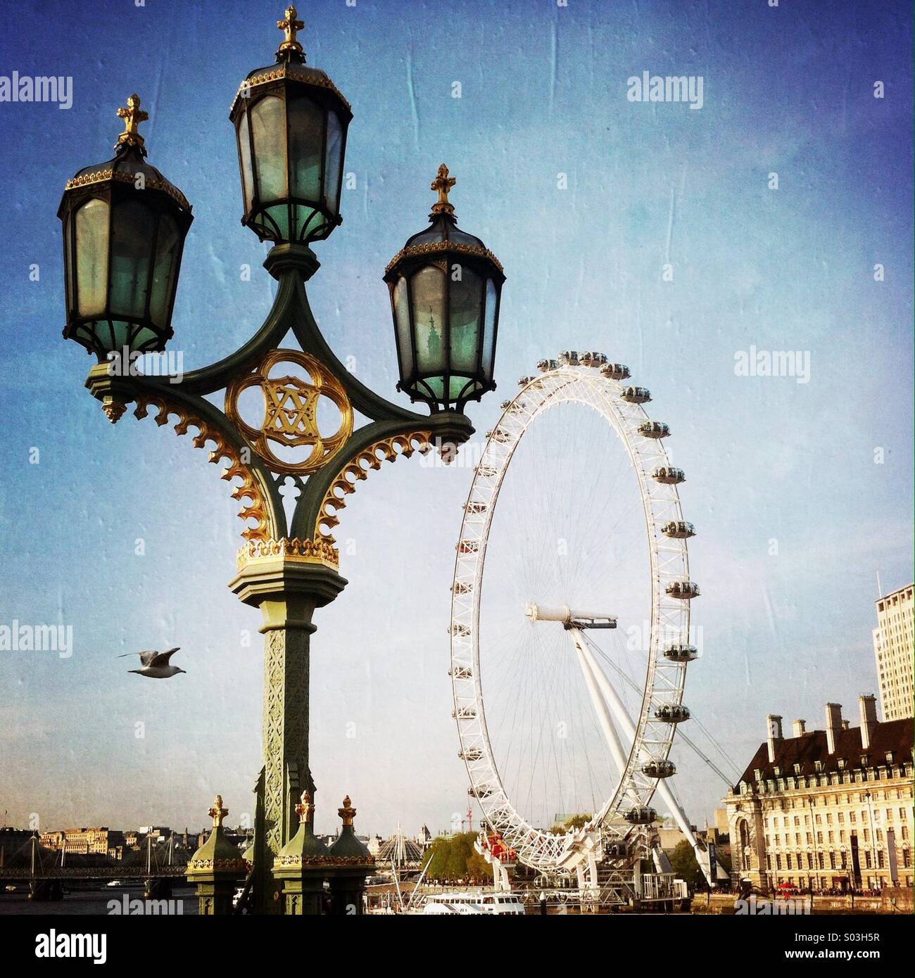 Das London Eye. London England UK. Stockfoto