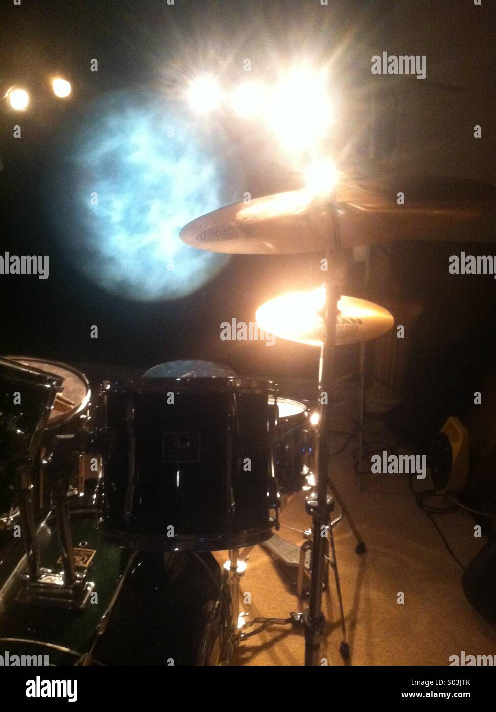 Drum-Set und spot-Licht Stockfoto