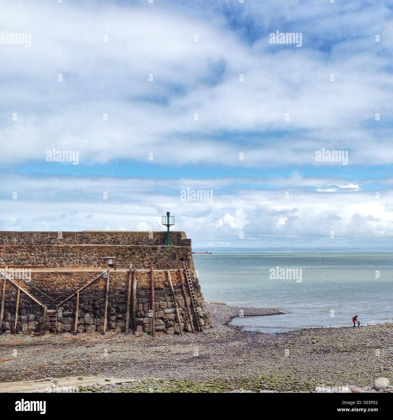 Clovelly bei Ebbe Stockfoto