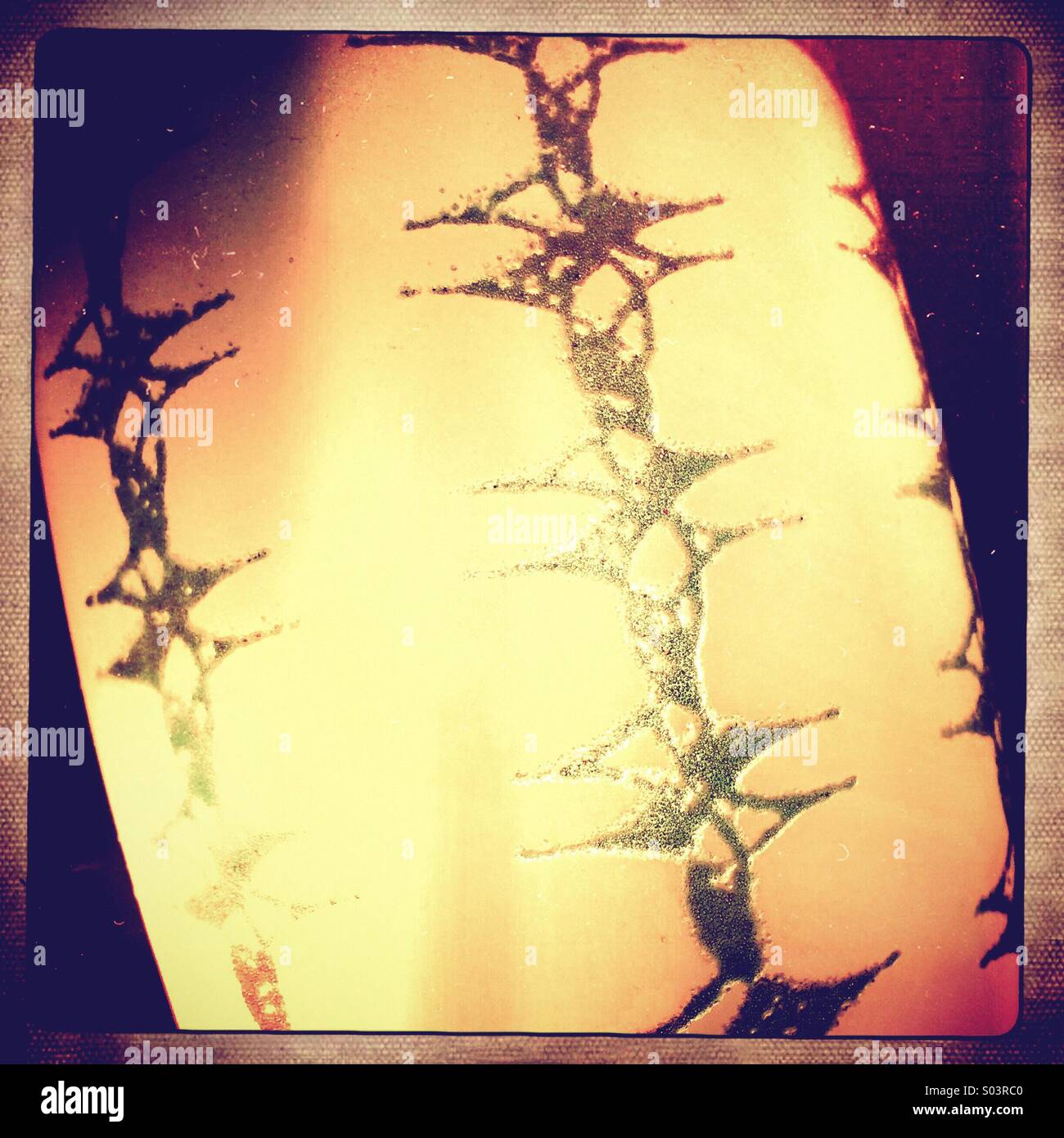 Gemusterte 70er Jahre Licht Schatten Stockfoto