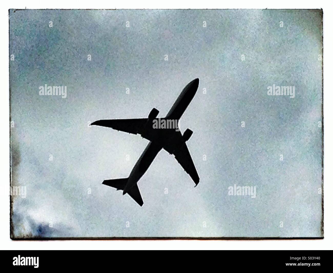 Während des Fluges kommerzielle jetliner Stockfoto