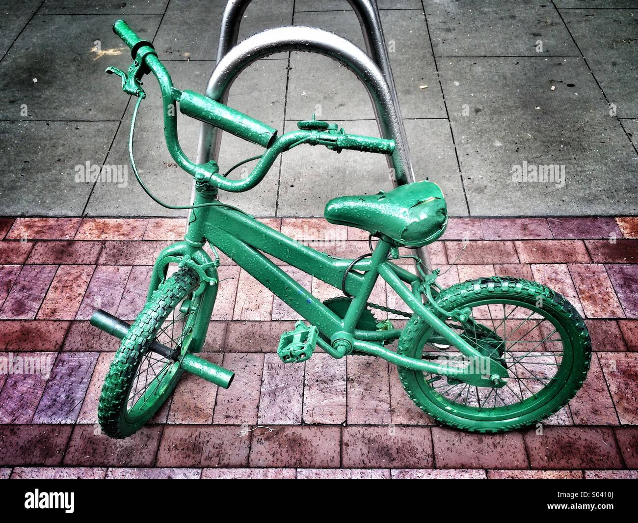 Grüne Extreme - ein alle grünen Fahrrad Stockfoto