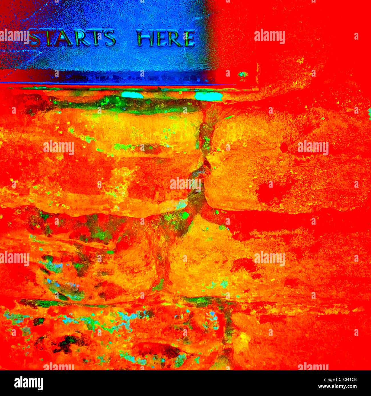 Leidenschaft und Feuer beginnt hier Stockfoto