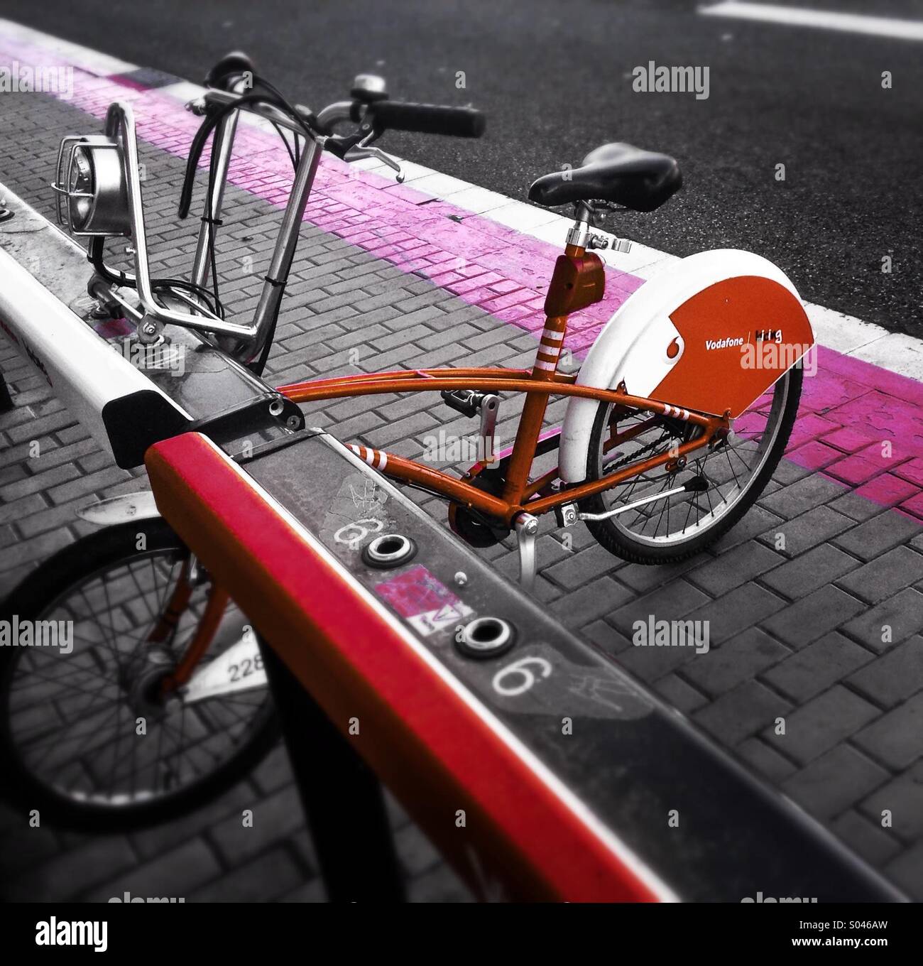 Fahrrad mieten in Barcelona, Katalonien, Spanien Stockfoto