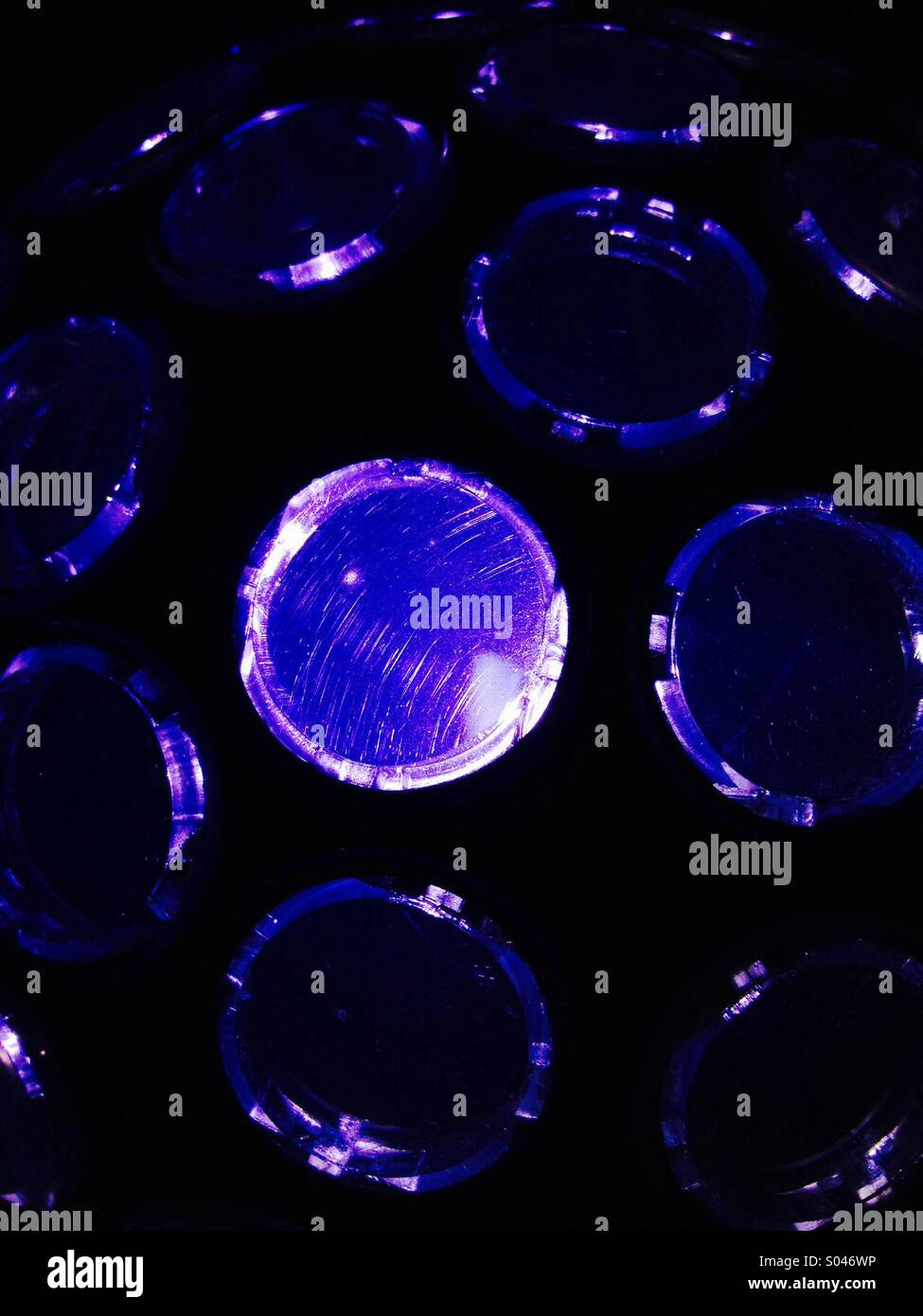 Nahaufnahme einer Starball Disco Licht Lichteffekt Stockfoto