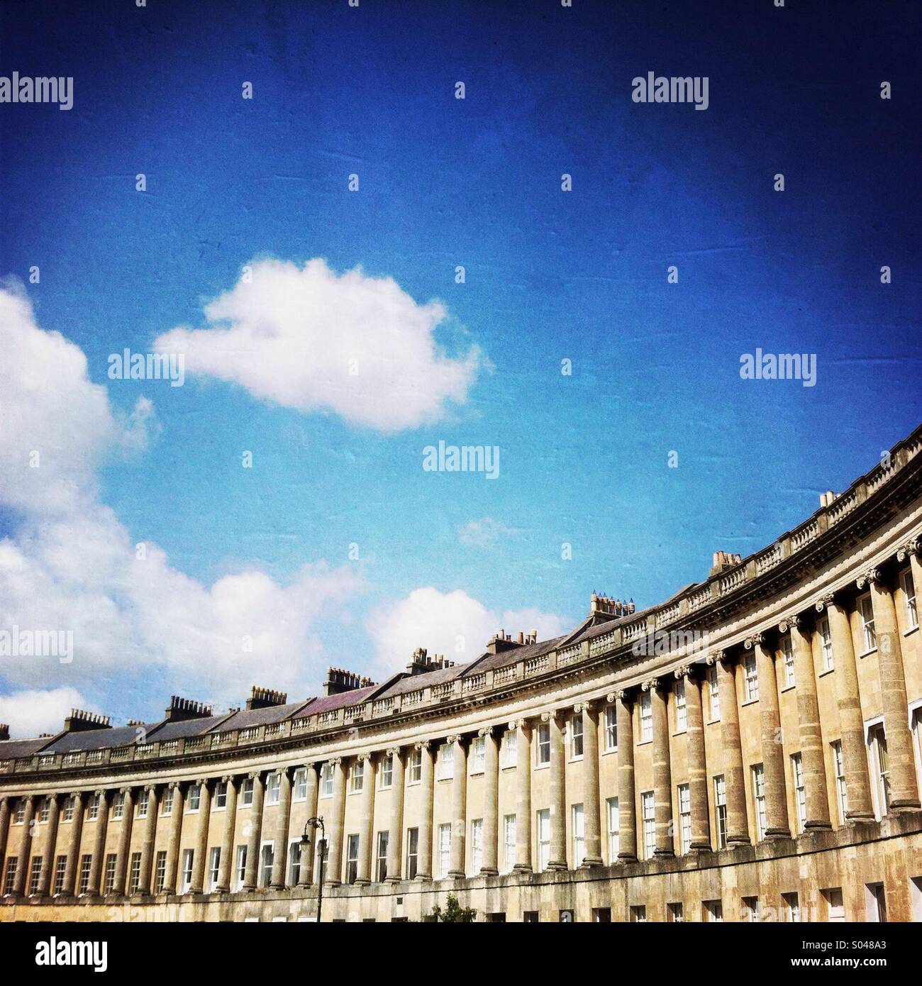 Der royal Crescent. Bath England Großbritannien. - Smartphone-aufgenommenes Stockfoto