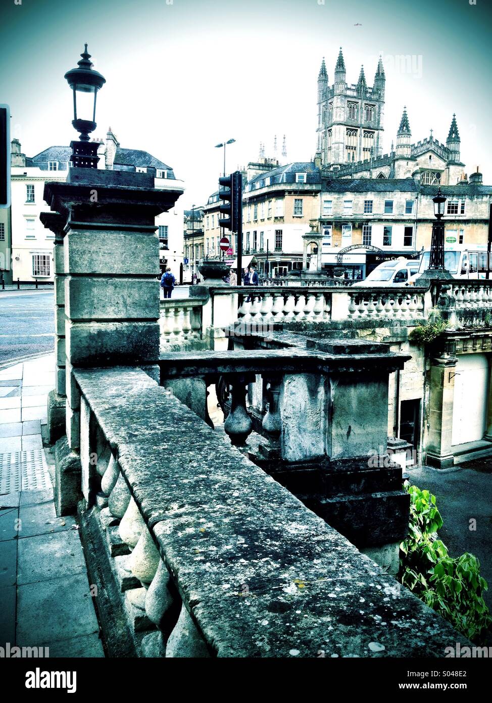Bath Spa und Abtei - Smartphone-aufgenommenes Stockfoto