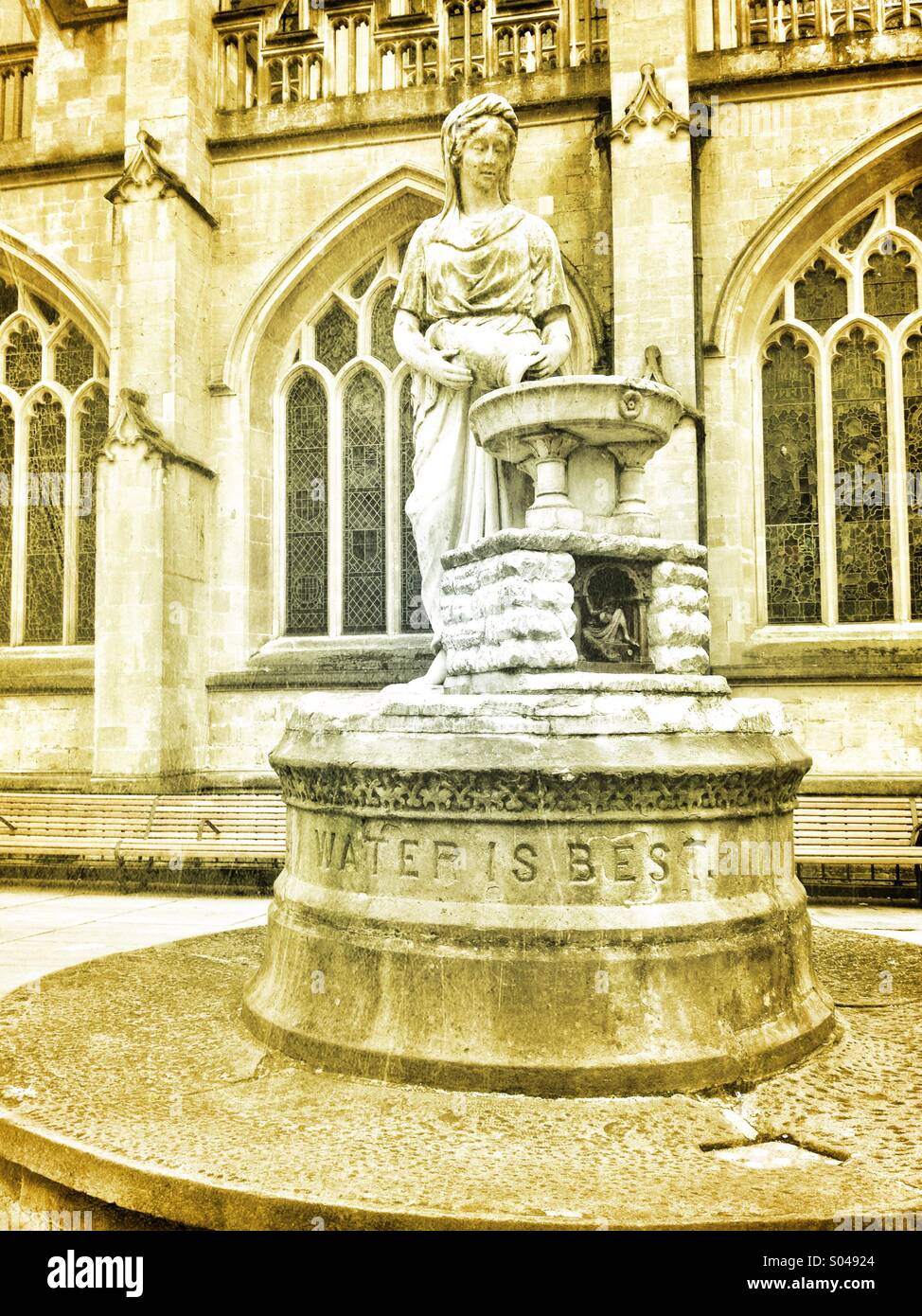 Mäßigkeit Brunnen Bad Somerset UK - Smartphone-aufgenommenes Stockfoto