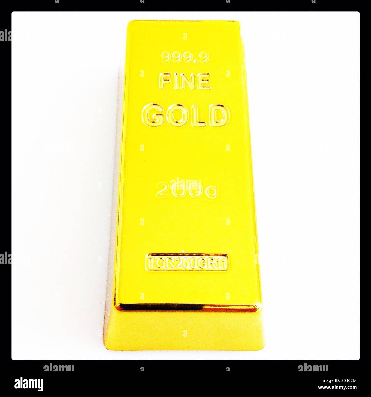 200 Gramm gold bar - Smartphone-aufgenommenes Stockfoto