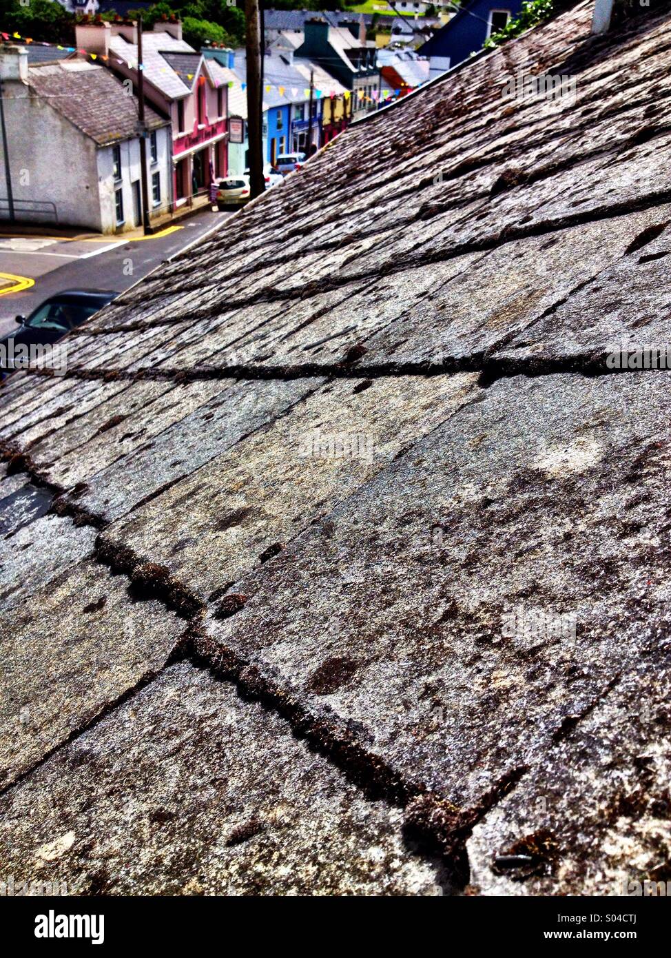Alten Dachschiefer Stockfoto