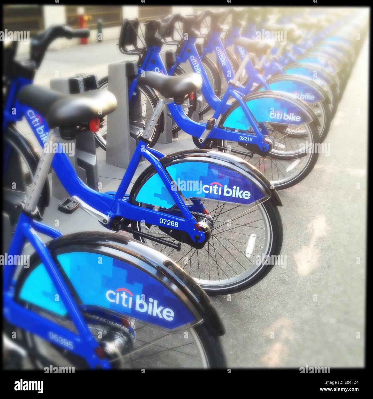 Citi-Bike-Station in West 20th Street Chelsea, New York Stockfoto