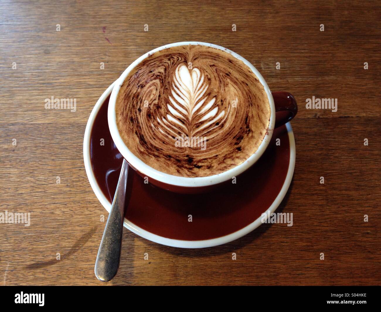Tasse Kaffee Cappuccino in einem café Stockfoto