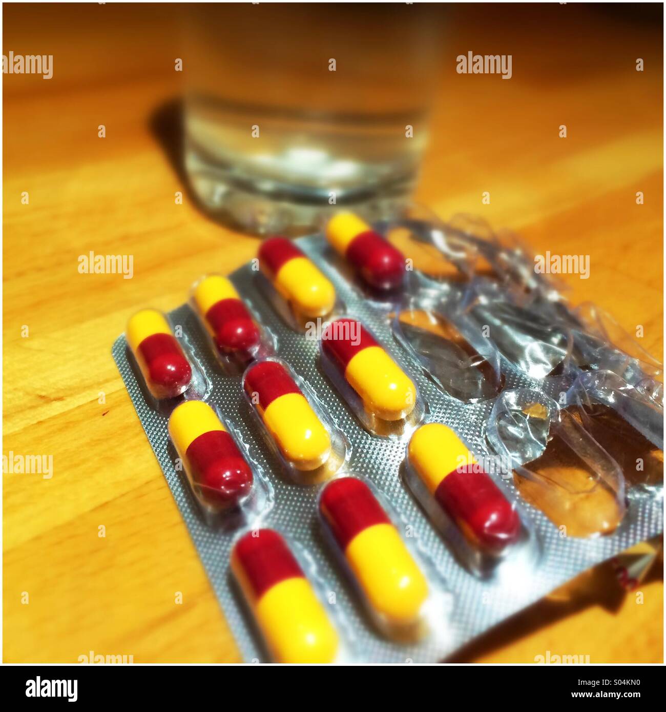 Bubble-Pack enthält antibiotische Kapseln Stockfoto