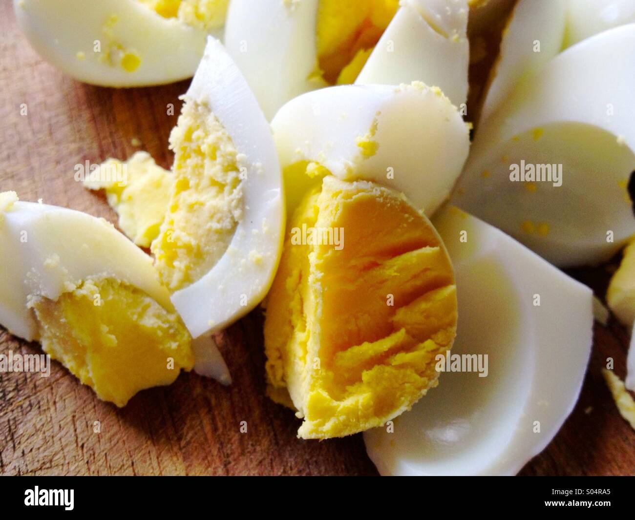 Gehackten gekochten Eiern Stockfoto