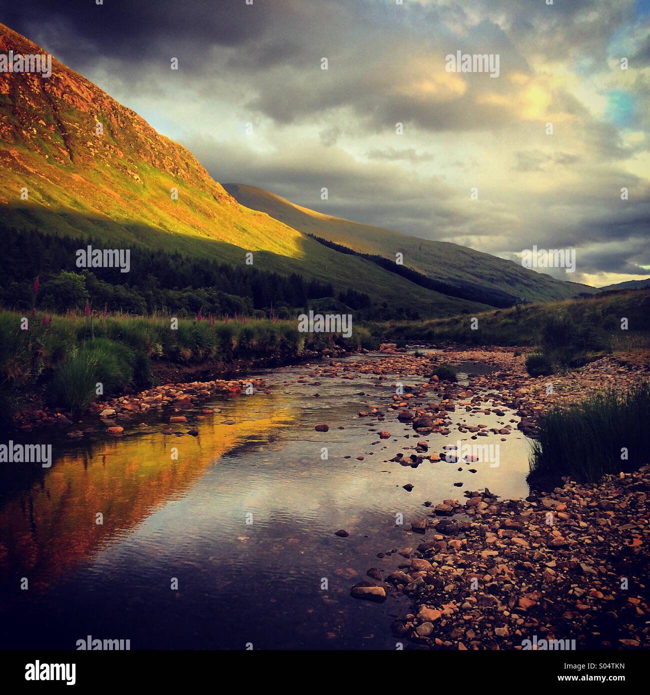 Ben Lui und Fluss lochy in Schottland, Vereinigtes Königreich Stockfoto