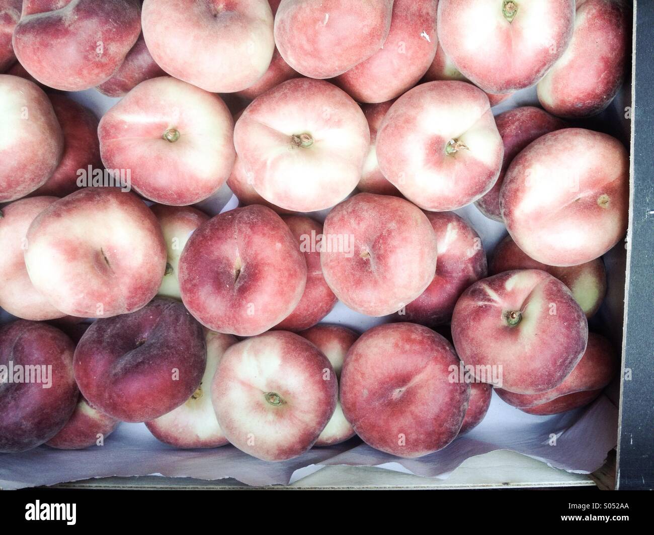 Bauchnabel Pfirsiche am Markt Stockfoto