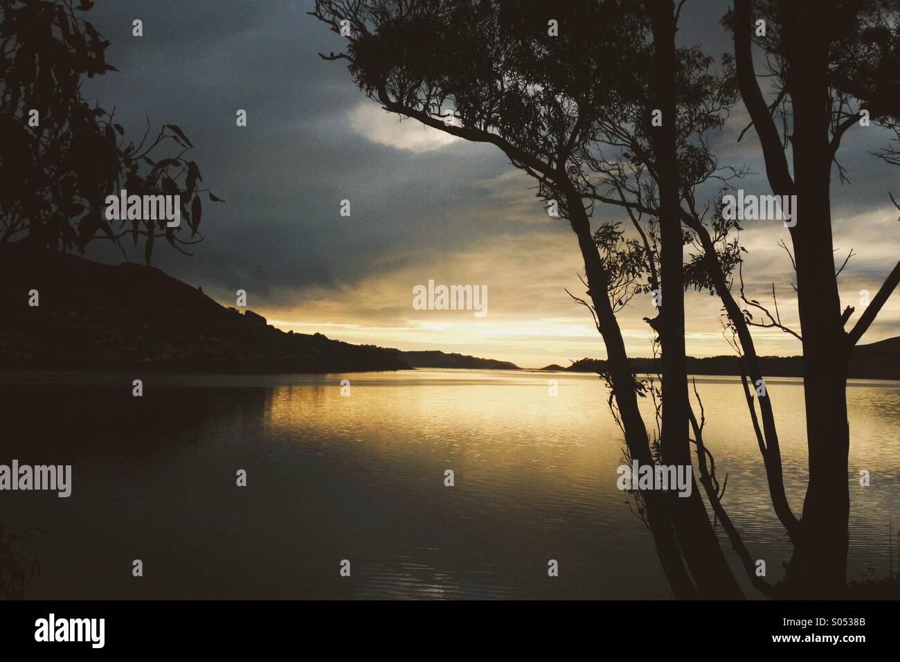 Sonnenuntergang nach Sturm Stockfoto