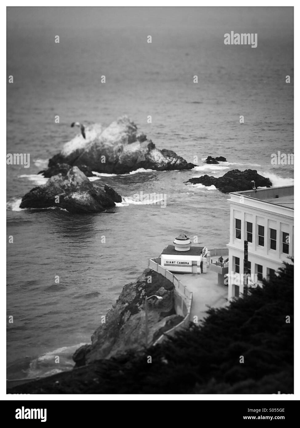 Camera Obscura im Cliff House. San Francisco, Kalifornien, USA - Smartphone-aufgenommenes Stockfoto