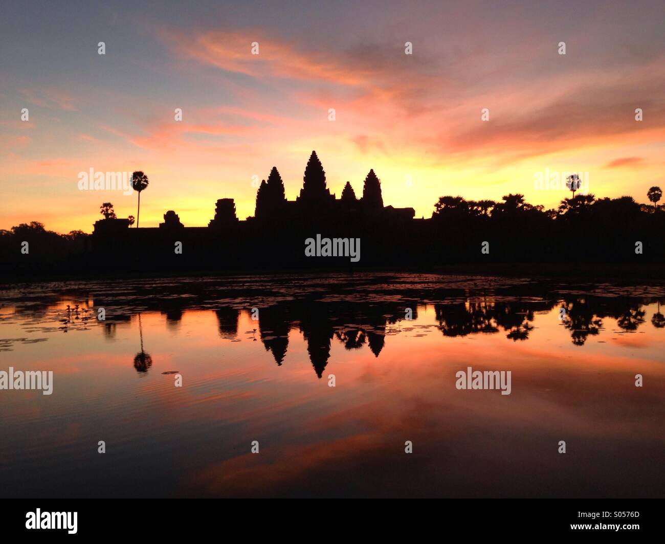 Sunrise Angkor Wat, Kambodscha Stockfoto